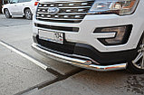 Защита переднего бампера двойная d76/60 ПапаТюнинг для Ford Explorer 2017-, фото 3