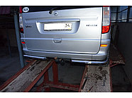Защита заднего бампера угловая двойная d60/42 ПапаТюнинг для Mercedes-Benz VITO 2005-2014
