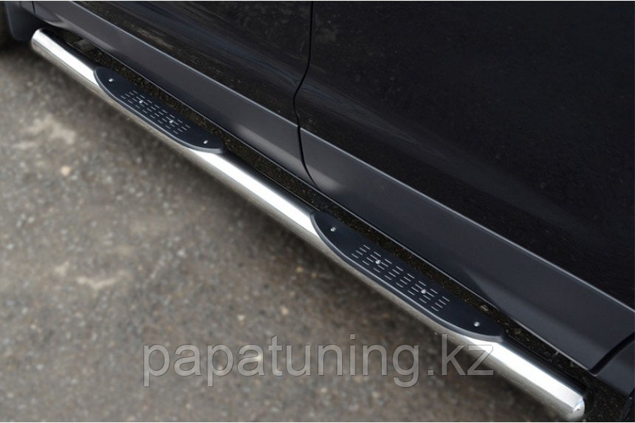 Пороги труба с проступью d76 ПапаТюнинг для Ford Kuga 2011-2012 - фото 1 - id-p105047168