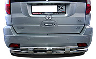 Защита заднего бампера двойная с перемычками d60/42 ПапаТюнинг для Great Wall Hover H3 2009-2014