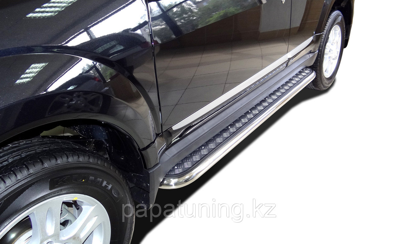 Пороги с накладным листом d53 ПапаТюнинг для Great Wall Hover H3 2014-2015, фото 1