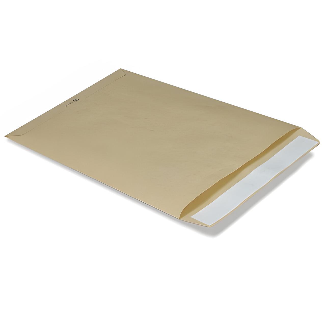 Конверт-пакет В4 плоский (250х353 мм) до 140 листов, крафт-бумага, отрывная полоса - фото 1 - id-p105102848