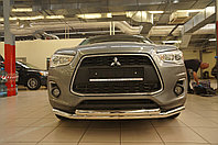 Защита переднего бампера двойная d60/42 ПапаТюнинг для Mitsubishi ASX 2013-2016
