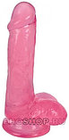 Фаллоимитатор прозрачный Lollicock Slim Stick with Balls-Cherry Ice 15,2х3,8 см (только доставка), фото 6