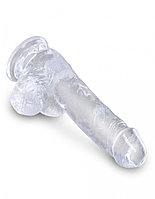 Прозрачный фаллоимитатор с мошонкой 15