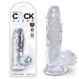 Прозрачный искрящийся фаллоимитатор King Cock 5, фото 2