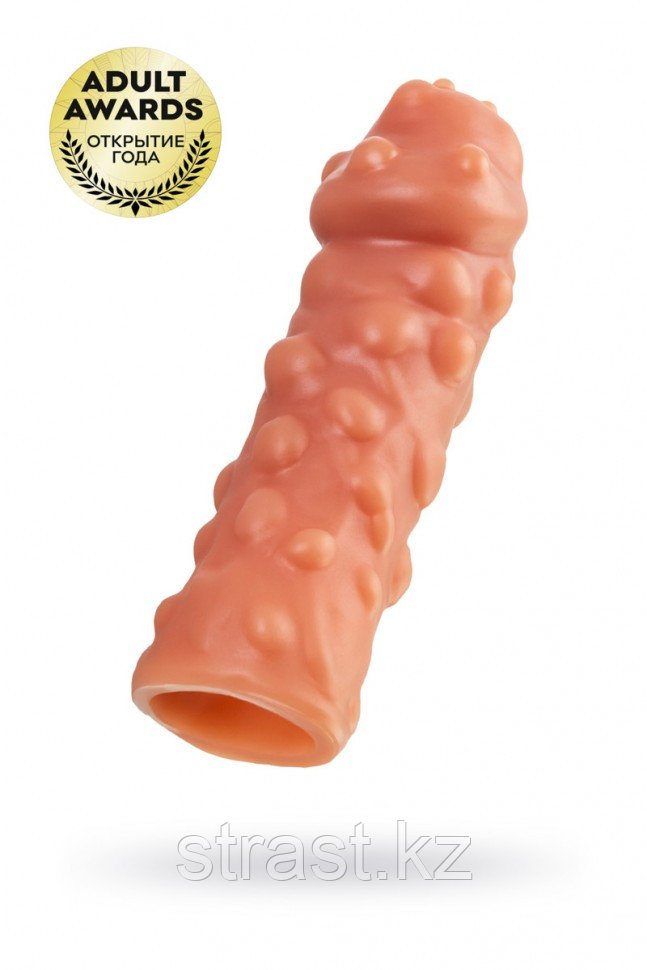 НАСАДКА KOKOS С ДОПОЛНИТЕЛЬНОЙ СТИМУЛЯЦИЕЙ, РЕАЛИСТИЧНАЯ, TPE, ТЕЛЕСНАЯ, 16.5 СМ 003, фото 1