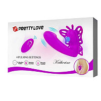 Вибратор с клиторальным стимулятором в форме бабочки Katherine от Pretty Love