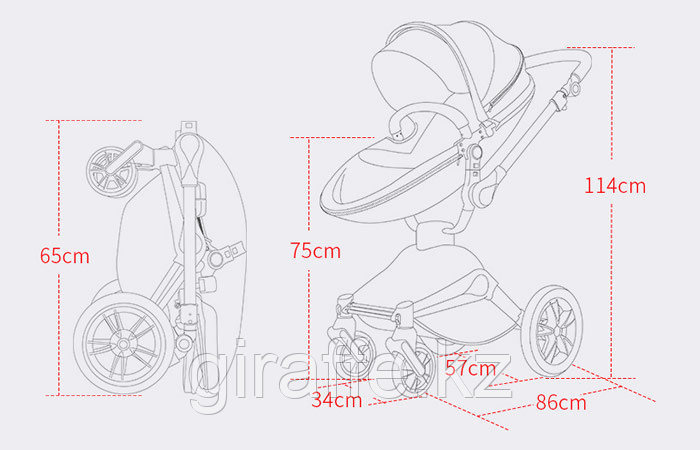 Детская коляска HOT MOM 2в1 F23 360 градусов - фото 6 - id-p105137486