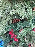 Ёлка новогодняя «Лесная Красавица» с шишками и рябиной высота 2,1 м