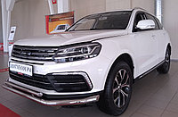 Защита переднего бампера двойная d60/42 ПапаТюнинг для Zotye Coupa 2018-