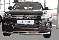 Защита переднего бампера двойная d60/42 ПапаТюнинг для Zotye T600 2017-