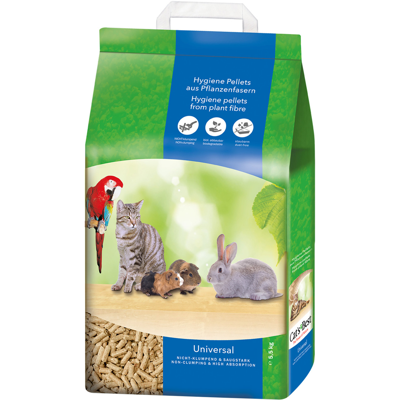Cat's Best Universal Древесный впитывающий наполнитель, 10 л