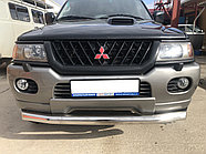 Защита переднего бампера d76 ПапаТюнинг для Mitsubishi Pajero Sport 1998-2007