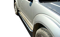 Пороги с накладным листом d60 ПапаТюнинг для Nissan Pathfinder 2010-2013