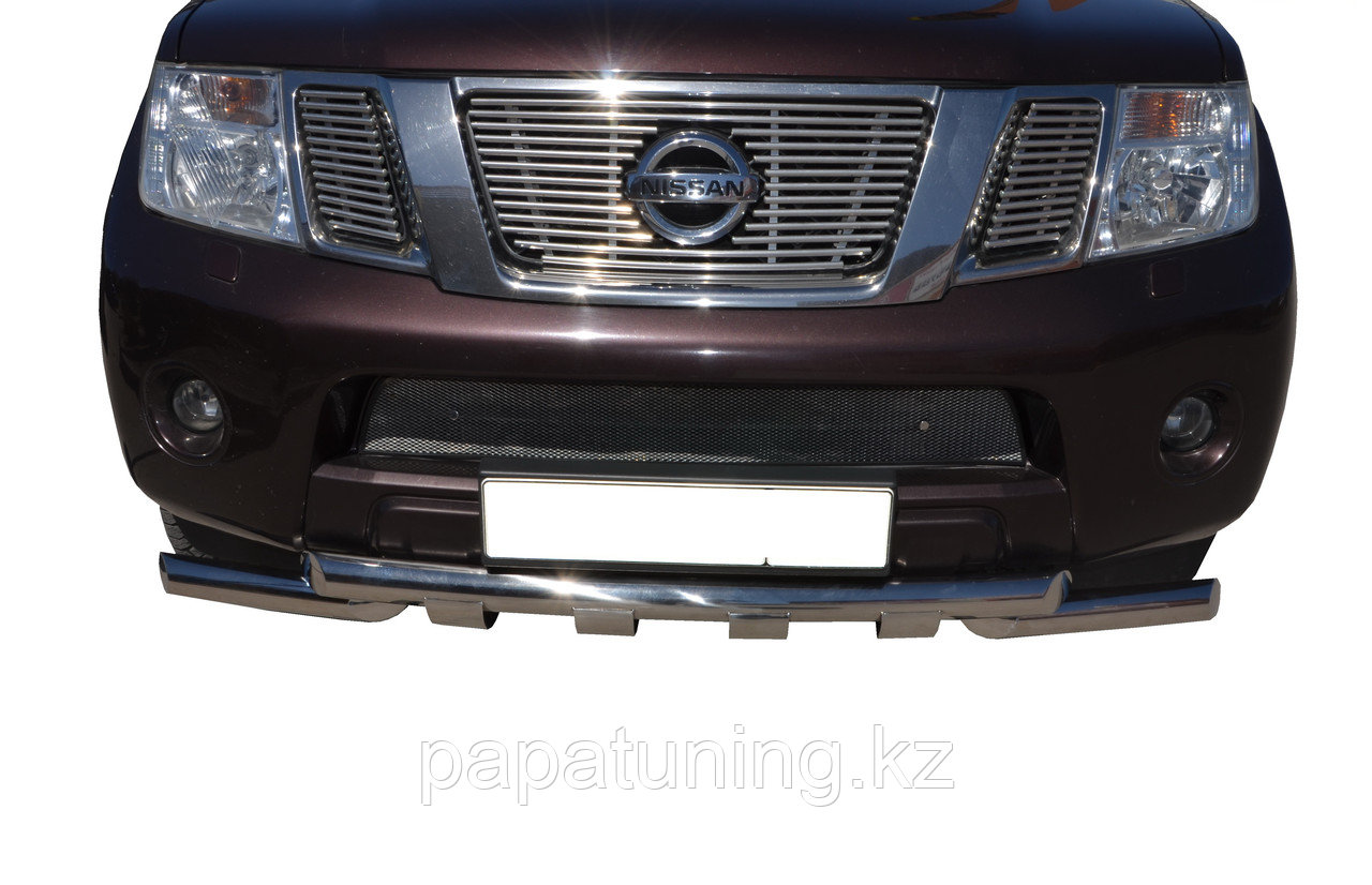 Защита переднего бампера (G) d 60/60 ПапаТюнинг для Nissan Pathfinder 2010-2014 - фото 1 - id-p105048015