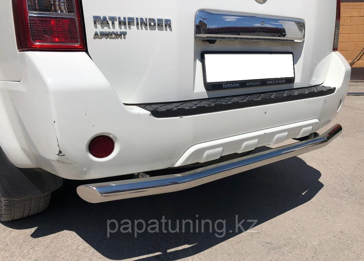 Защита заднего бампера d60 ПапаТюнинг для Nissan Pathfinder 2010-2013 - фото 1 - id-p105048016