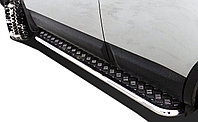 Пороги с накладным листом d53 ПапаТюнинг для Nissan Pathfinder 2010-2013