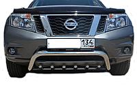 Защита переднего бампера низкая скоба+акула d53/42 ПапаТюнинг для Nissan Terrano 2014-