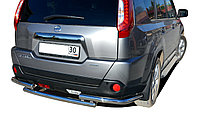 Защита заднего бампера угловая большая d60 ПапаТюнинг для Nissan X-trail 2007-2010 (Т31) Второе поколение (в