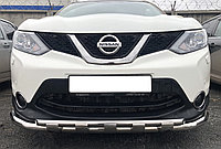 Защита переднего бампера двойная с перемычками d60/42 ПапаТюнинг для Nissan Qashgai 2015-2019