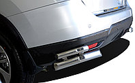 Защита заднего бампера угловая двойная малая d60/42 ПапаТюнинг для Nissan X-trail 2015-2018 (Т32)