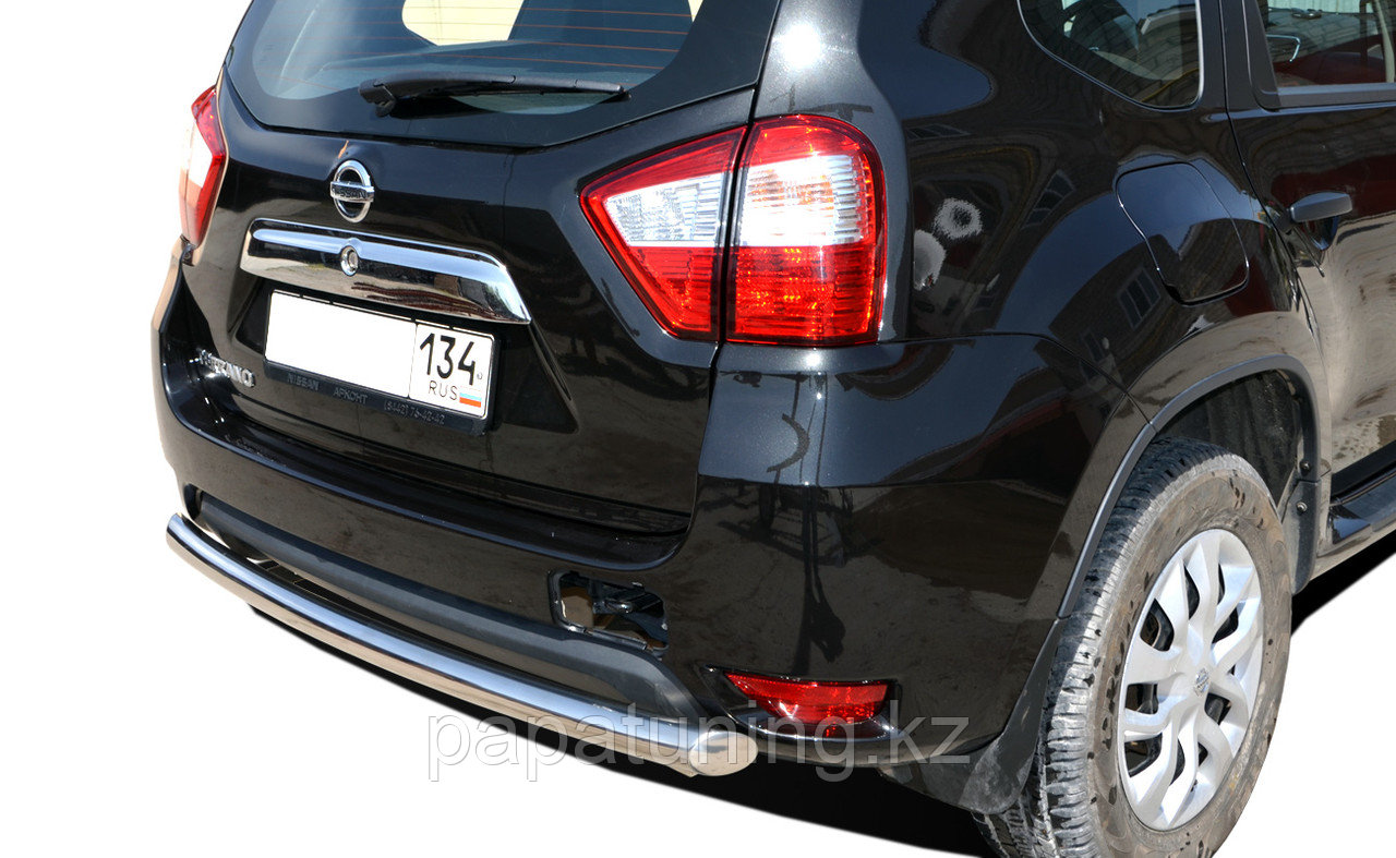 Защита заднего бампера (радиус) d60 ПапаТюнинг для Nissan Terrano 2014- - фото 1 - id-p105048086