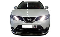 Защита переднего бампера двойная d60/42 ПапаТюнинг для Nissan Qashgai 2015-2019