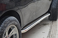 Пороги с накладным листом d60 ПапаТюнинг для Nissan Patrol 2010-2013