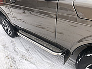 Пороги с накладным листом d53 ПапаТюнинг для Lada Niva Urban 2121 2014-