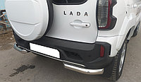 Защита заднего бампера угловая d60 ПапаТюнинг для Lada Niva Travel 2021-