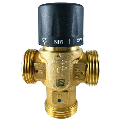 Термостатический смесительный клапан для теплого пола и ГВС STI 1" НР 25-50°С - фото 2 - id-p105154159