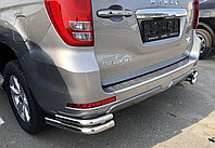 Защита заднего бампера угловая двойная d60/42 ПапаТюнинг для Haval H9 2018-2024