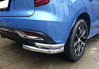 Защита заднего бампера угловая двойная d60/42 ПапаТюнинг для Haval Jolion 2021-