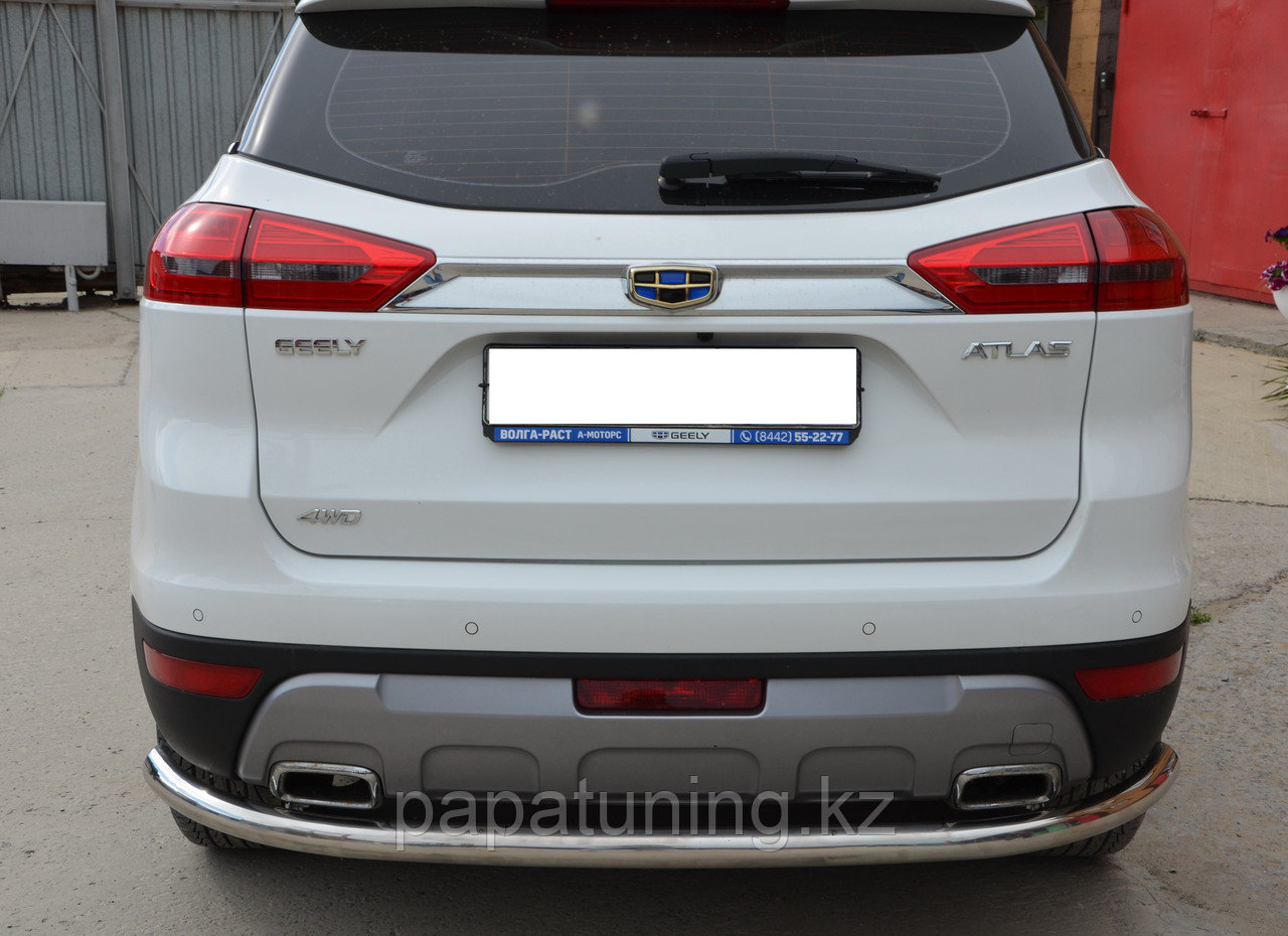 Защита заднего бампера d60 ПапаТюнинг для Geely Atlas 2018- - фото 1 - id-p105047183