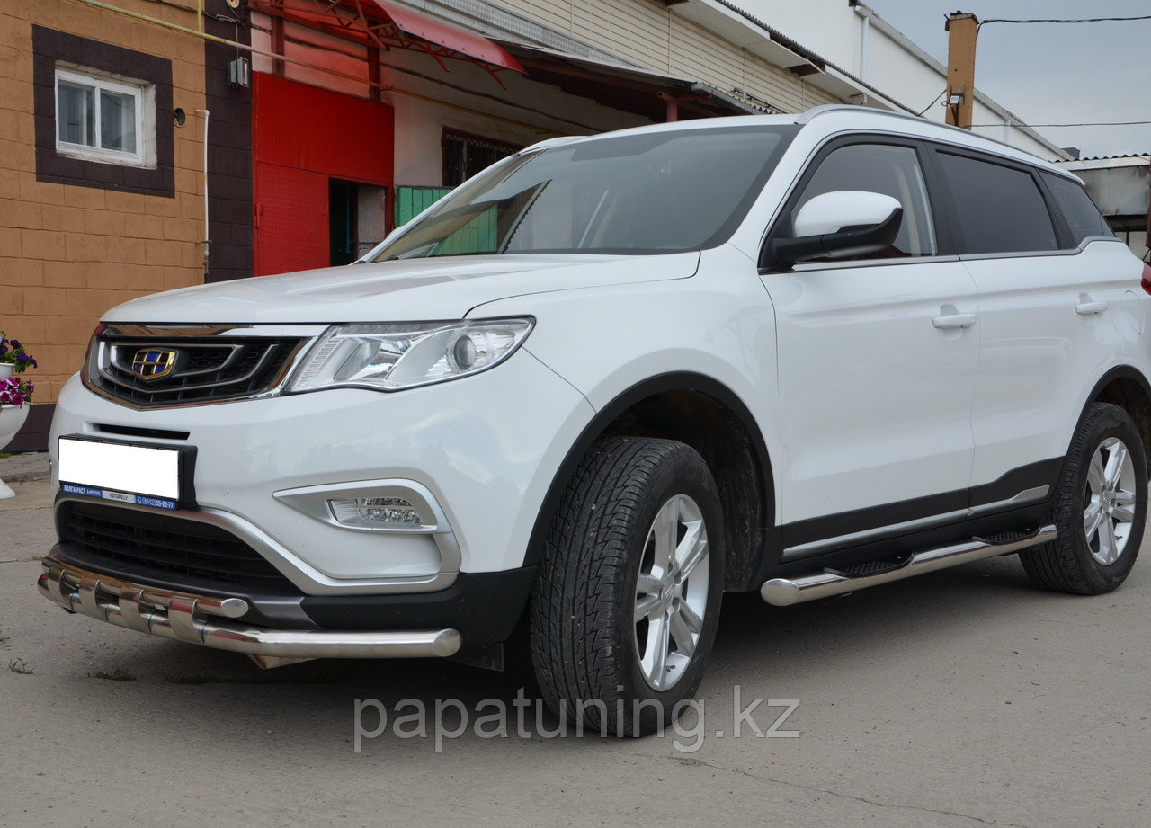 Пороги труба с проступью d76 ПапаТюнинг для Geely Atlas 2018- - фото 2 - id-p105047189