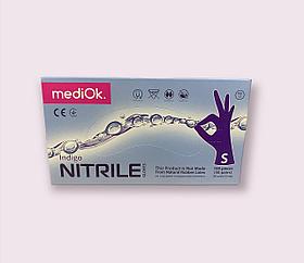MediOk Перчатки нитриловые смотровые неопудренные, размер S, уп 100 шт(50пар), фиолетовый