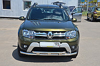 Защита переднего бампера с декором d60/60 ПапаТюнинг для Renault Duster 2015-2021