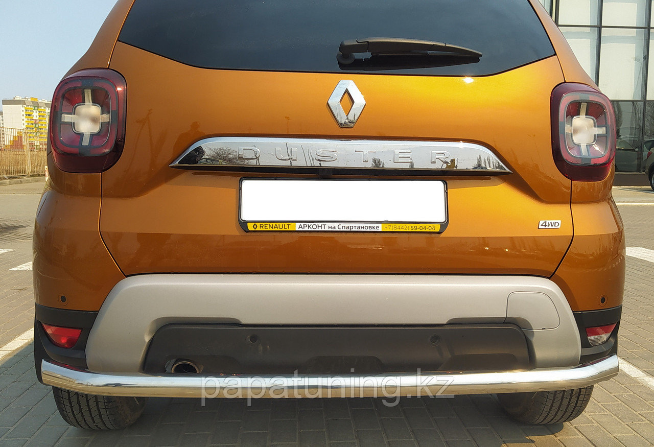 Защита заднего бампера d60 ПапаТюнинг для Renault Duster 2021- - фото 1 - id-p105048208