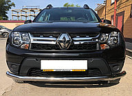 Защита переднего бампера с двумя подгибами d60 ПапаТюнинг для Renault Duster 2015-2021