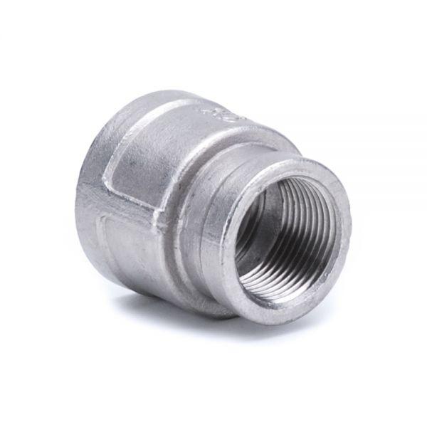 Муфта нержавеющая переходная DN015-0"1/2 / DN008-0"1/4 F-F ISO 4144 AISI 316 / 1.4401