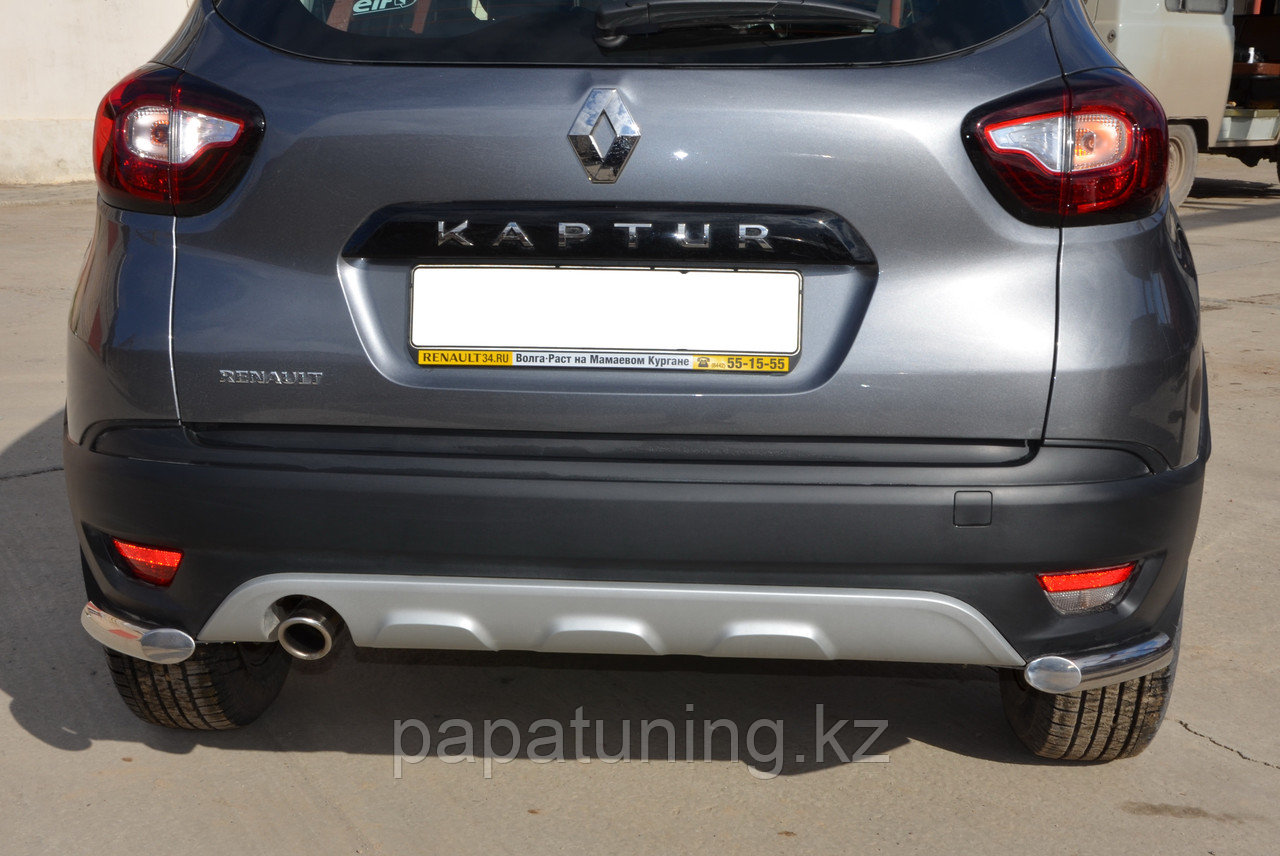 Защита заднего бампера угловая d53 ПапаТюнинг для Renault Kaptur 2016-2020 - фото 2 - id-p105048220