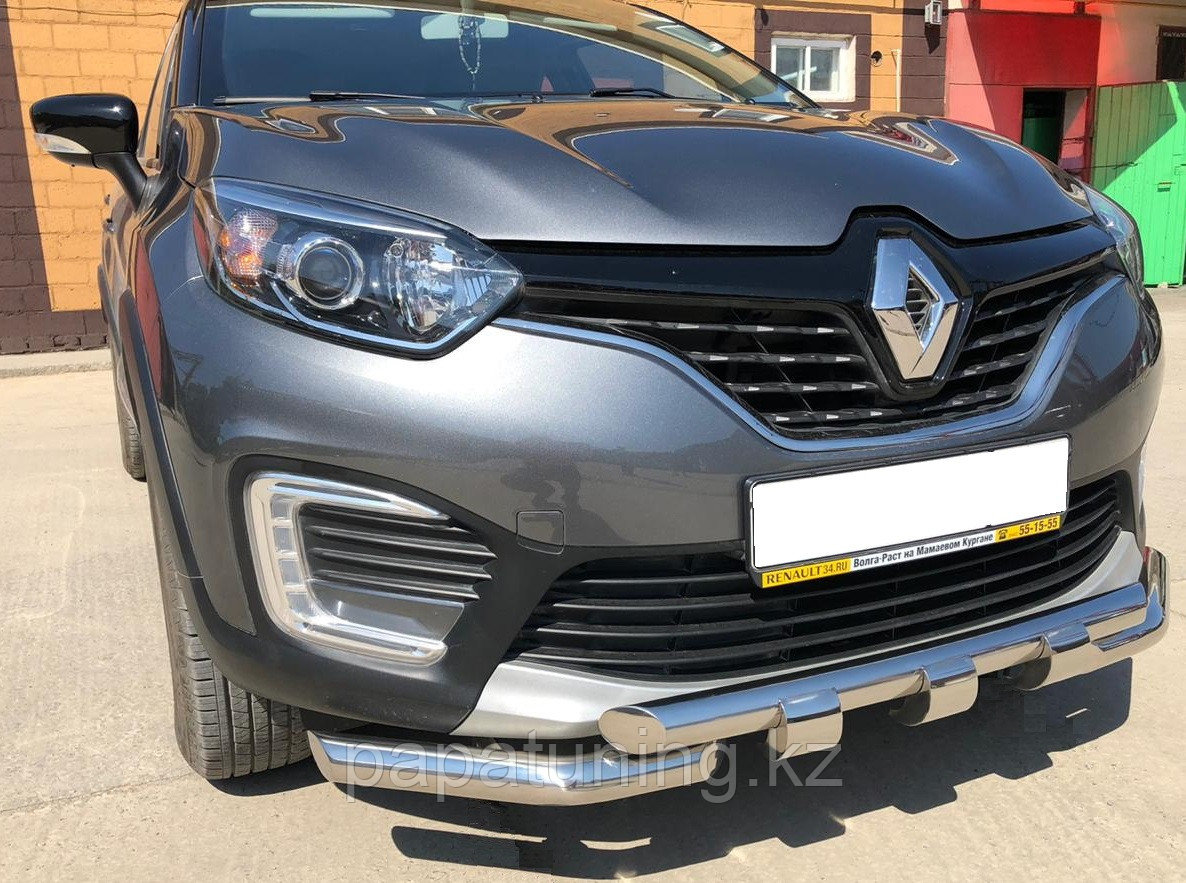 Защита переднего бампера G d60/60 ПапаТюнинг для Renault Kaptur 2017-2020 - фото 1 - id-p105048217