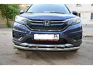 Защита переднего бампера двойная d60/42 ПапаТюнинг для Honda CR-V 2013-2017