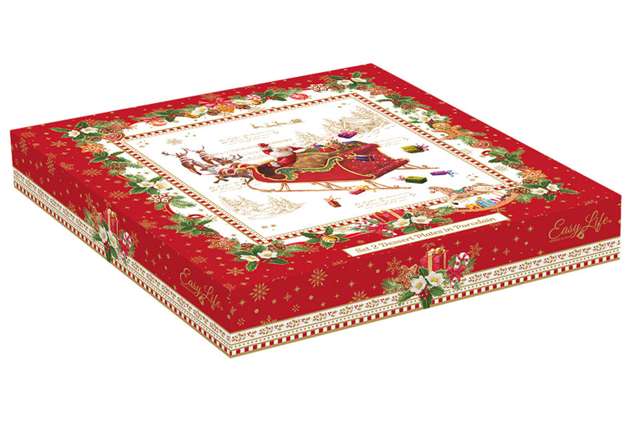 EL-R1001/CHME Набор из 2-х тарелок 20 см "Новогодние сувениры" в подарочной упаковке - фото 2 - id-p105182652