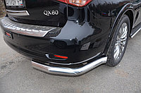 Защита заднего бампера угловая d76 ПапаТюнинг для Infiniti QX56 2010-2013