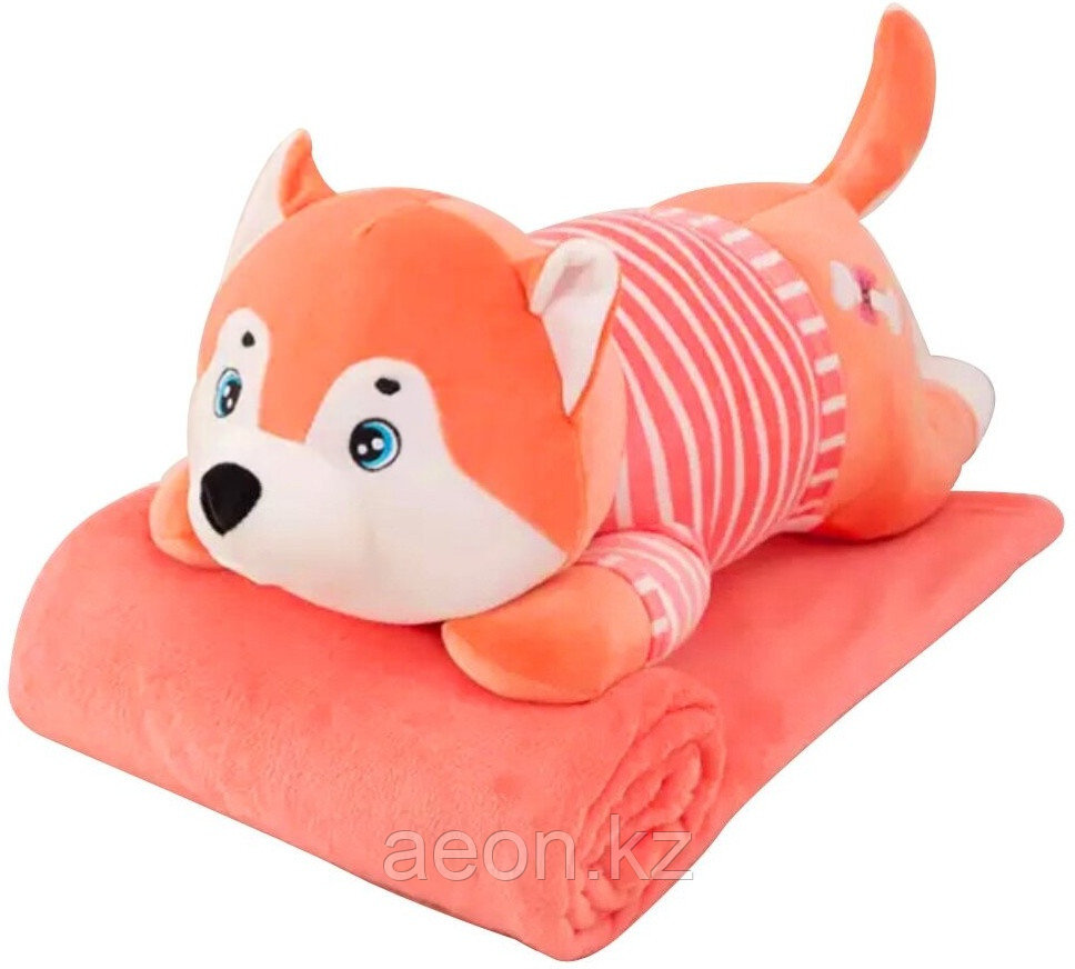 Dog подушка-игрушка Хаски 3 в 1 Оранжевый - фото 1 - id-p105178225