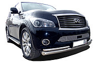 Защита переднего бампера d76 ПапаТюнинг для Infiniti QX56 2010-2013