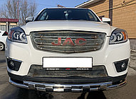 Защита переднего бампера двойная с перемычками d60/42 ПапаТюнинг для Jac T6
