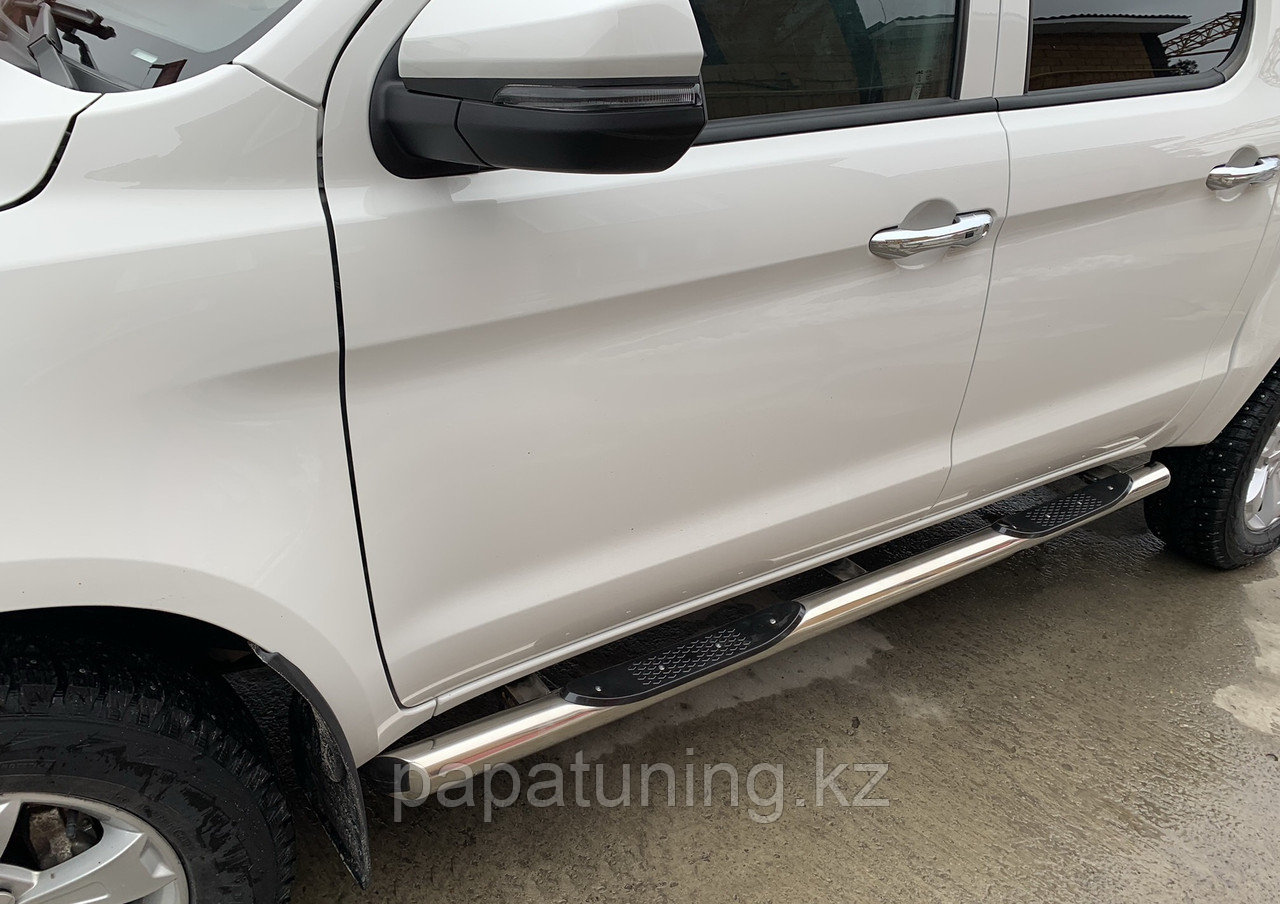Пороги труба с проступью d76 ПапаТюнинг для Jac T6, фото 1